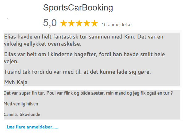 Det siger kunderne om SportsCarBooking"